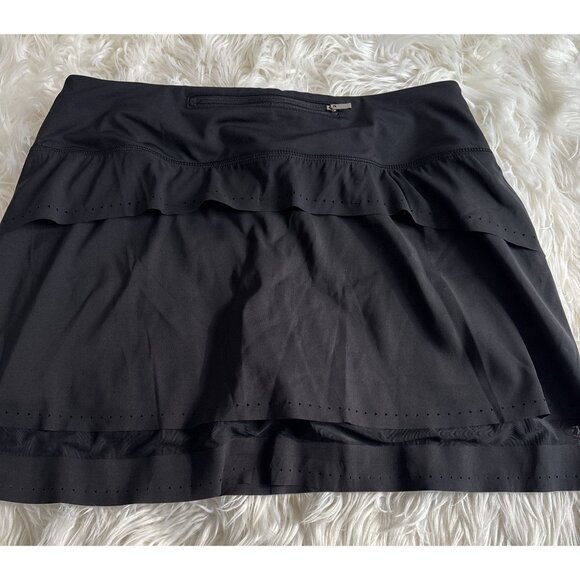 Athleta Women's Skort Black Laser‎ Run Brief Lined Mini Skirt Size Small Preppy - Picture 4 of 7